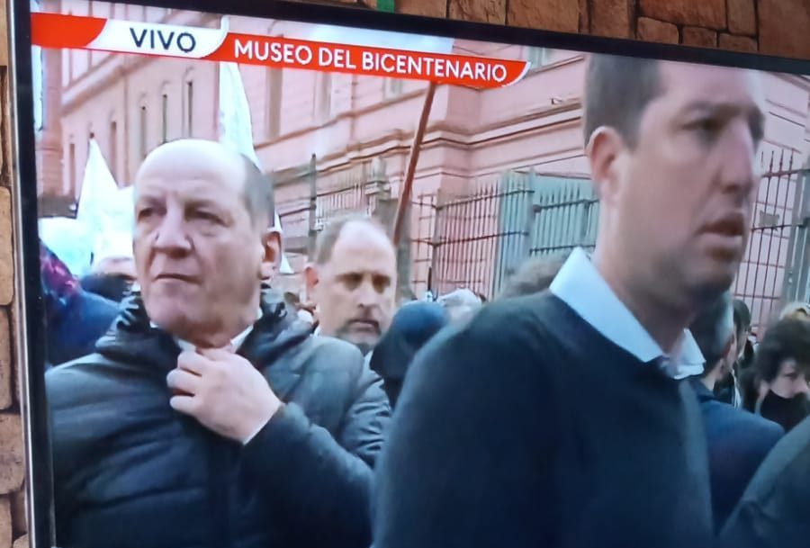 El intendente de Jacobacci, Carlos Toro, en Casa Rosada. ¿Radical massista?