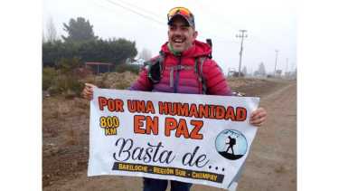 Rodrigo Telechea comenzó la travesía en Dina Huapi. Foto: gentileza.