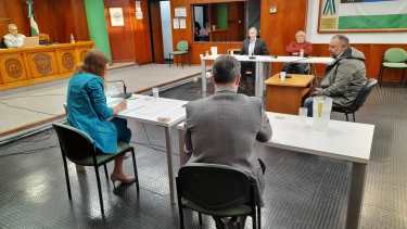 La audiencia se realiza en el salón principal del Poder Judicial en la capital provincial. Foto: Marcelo Ochoa.