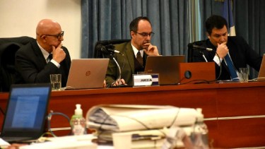 Andrés Repetto (al centro), juez del Tribunal de Impugnación. (Archivo)