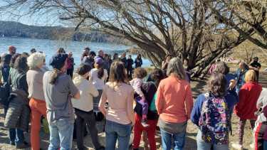 La cita fue en el mallín del kilómetro 12 de la avenida Bustillo. Foto: gentileza