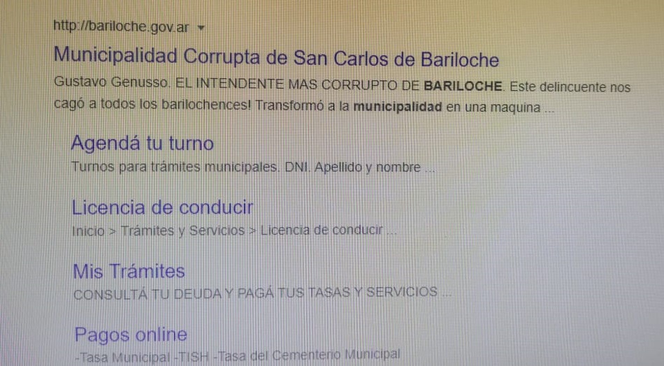 El sitio web oficial de la Municipalidad de Bariloche fue hackeado el domingo. Foto: archivo