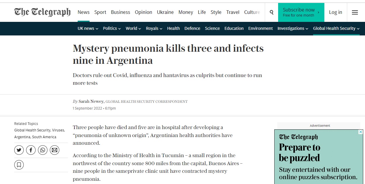 El diario The Telegraph se hizo eco de lo que sucede en Tucumán.