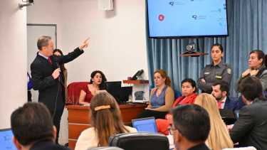 El fiscal jefe Agustín García, en el juicio por el femicidio de Agostina Gisfman. (Archivo/Matías Subat)