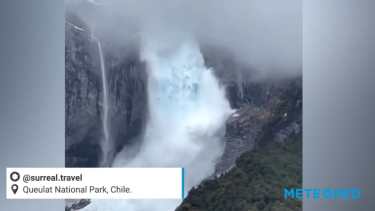 El desprendimiento de hielo en Chile fue grabado. Foto: Captura video. 