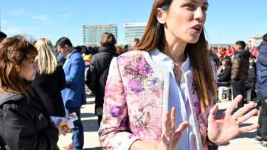 La diputada nacional Tanya Bertoldi en la inauguración de El Cisne, el complejo construido bajo supervisión de la UPEFE que ahora preside (foto Florencia Salto) 