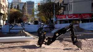 El microcentro de Neuquén en obra por un pluvial