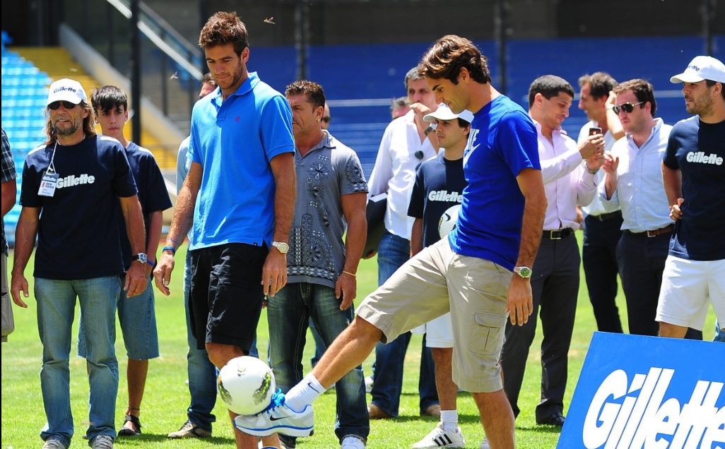 La primera vez fue en 2012 y entre otros lugares visitó La Bombonera, el estadio de Boca, junto a Juan Martín Del Potro. 