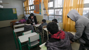 Luego del acto comenzó la primera clase con los chicos anotados. Foto: Pablo Leguizamon.
