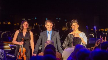 Tania Rubiolo, Emilio Peroni y Laura Weihmüller; quienes brindaron su talento a una causa noble.