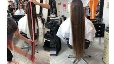 Tras nueve años sin cortarse el pelo, cambió de look en Roca por una buena causa