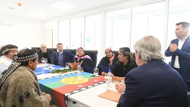 El presidente Alberto Fernández mantuvo un encuentro con referentes de comunidades mapuches en San Martín de los Andes (Presidencia de la Nación)