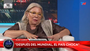 Elisa Carrió: «Cuando termine el Mundial, la gente se va a dar cuenta de que el país chocó»