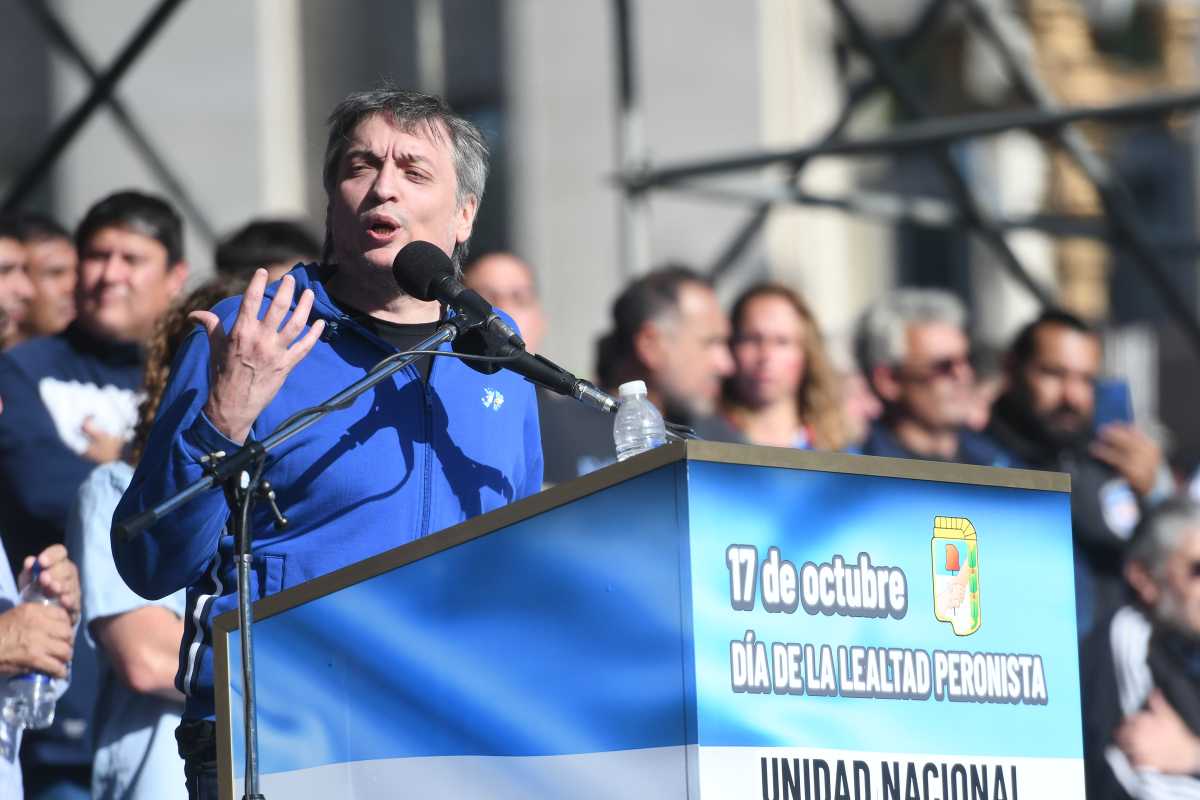 Máximo Kirchner fue el anteúltimo orador en la Plaza de Mayo y tuvo un duro discurso. Foto: Telam - Raul Ferrari.
