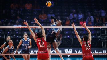 Erika Mercado fue la goleadora argentina con 17 puntos. (Foto: @Voley_FeVA)