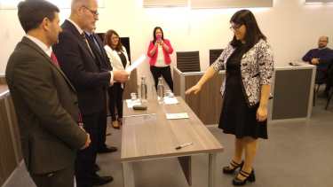 La abogada Claudia Lemunao juró como nueva jueza de Garantías en Villa Regina. (Foto Pablo Accinelli)