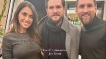Imagen de Furor en redes por la foto de Messi y Roccuzzo junto a «Jon Snow»: las principales reacciones