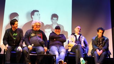 Santiago Segura, autor del libro, junto a los “cornelios” Alejandro Varela, Claudio Fernández, Federico Ghazarossian, y Fernando Colombo.