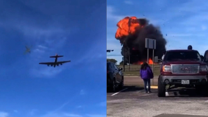 Lo que se sabe del escalofriante choque entre dos aviones militares en un festival aéreo de Dallas