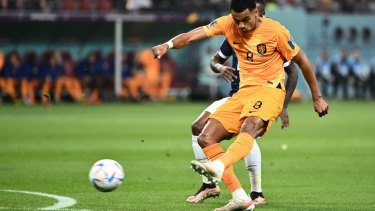 El zurdazo del "8" de Países Bajos se metió en el primer palo de Galíndez. 