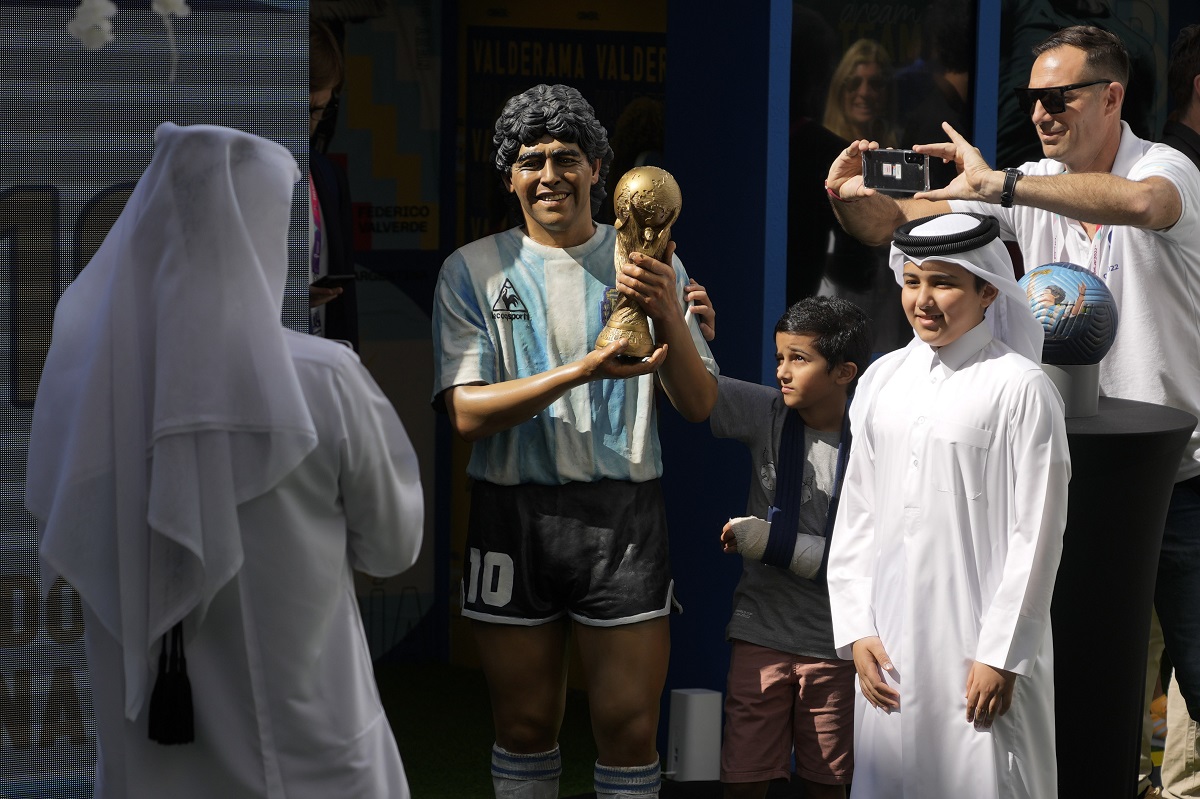 Homenajearon a Diego Maradona en Qatar. Foto: AP 