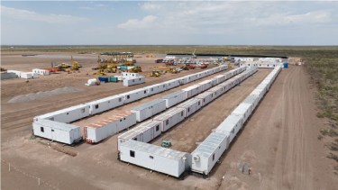 El campamento se ubica en el kilómetro 60 de la traza. Foto: gentileza Enarsa. 