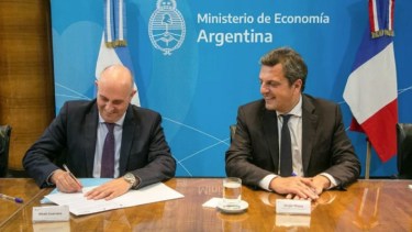 Guerrera con el ministro Massa, en una acto oficial. 