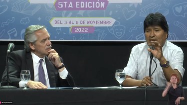Alberto Fernández y Evo Morales, en Santa Fe.