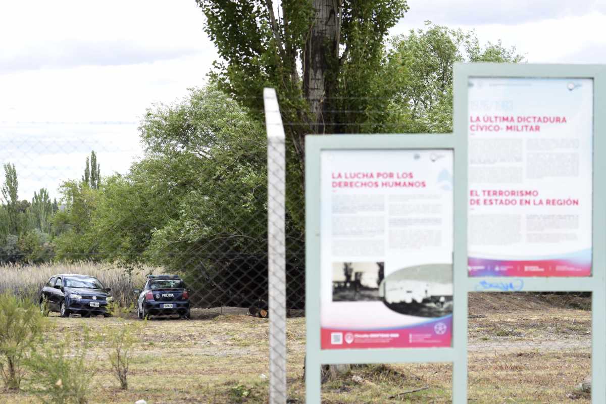 El predio donde funcionó el centro clandestino está resguardado hasta el ingreso del Equipo Argentino de Antropología Forense (foto Matías Subat)