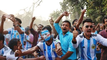 El fanatismo por la Selección argentina llegó a partes muy lejanas. Foto gentileza
