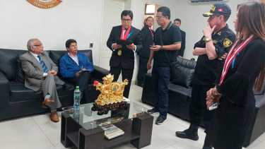 La imagen que difundió la Policía de Perú de Pedro Castillo detenido. 