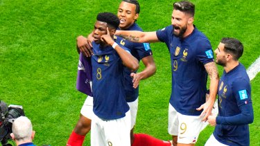 Aurelien Tchouameni abrió el marcador con un golazo desde afuera del área. (AP Photo/Hassan Ammar)