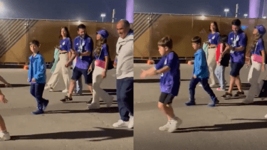 Antonela Roccuzzo "imitó" a Lionel Messi y fue viral en redes. 