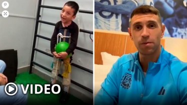 Emiliano Martínez le respondió emocionado a Brian y lo  estimuló para que siga adelante.