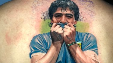 Lionel Messi y Diego Maradona son dos de los modelos en los que "Yeyo" se destaca. Foto: gentileza.-