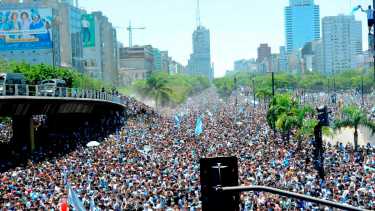 Más de 5 millones de personas salieron a la calle a recibir a la Selección Argentina.(Télam - Fanton Osvaldo)