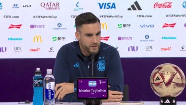 Nicolás Tagliafico habló en la previa del partido con Croacia por las semifinales del Mundial. 