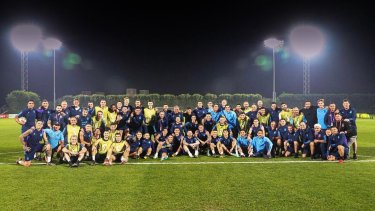 La delegación completa jugó un "picado" de despedida.