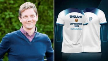 Un empresario inglés compró 18 mil remeras de Inglaterra campeón. 
