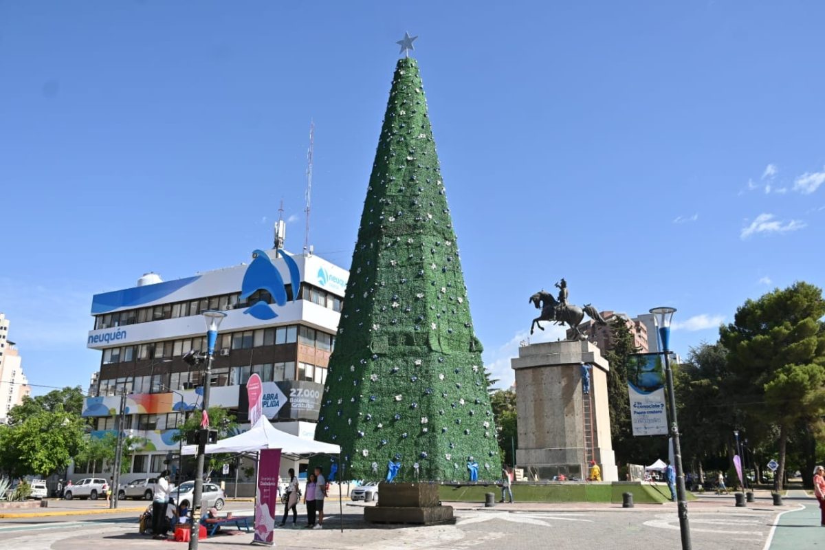 El árbol se encuentra ubicado frente al monumento a San Martín. Foto: Florencia Salto