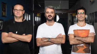 El Tri. Damián Fogiel, saxofonista;Pipi Piazzolla, baterista; y el roquense Lucio Balduini, guitarrista.