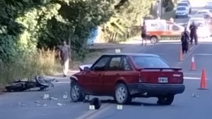 Un motociclista fue derivado al hospital tras un fuerte choque en Bariloche