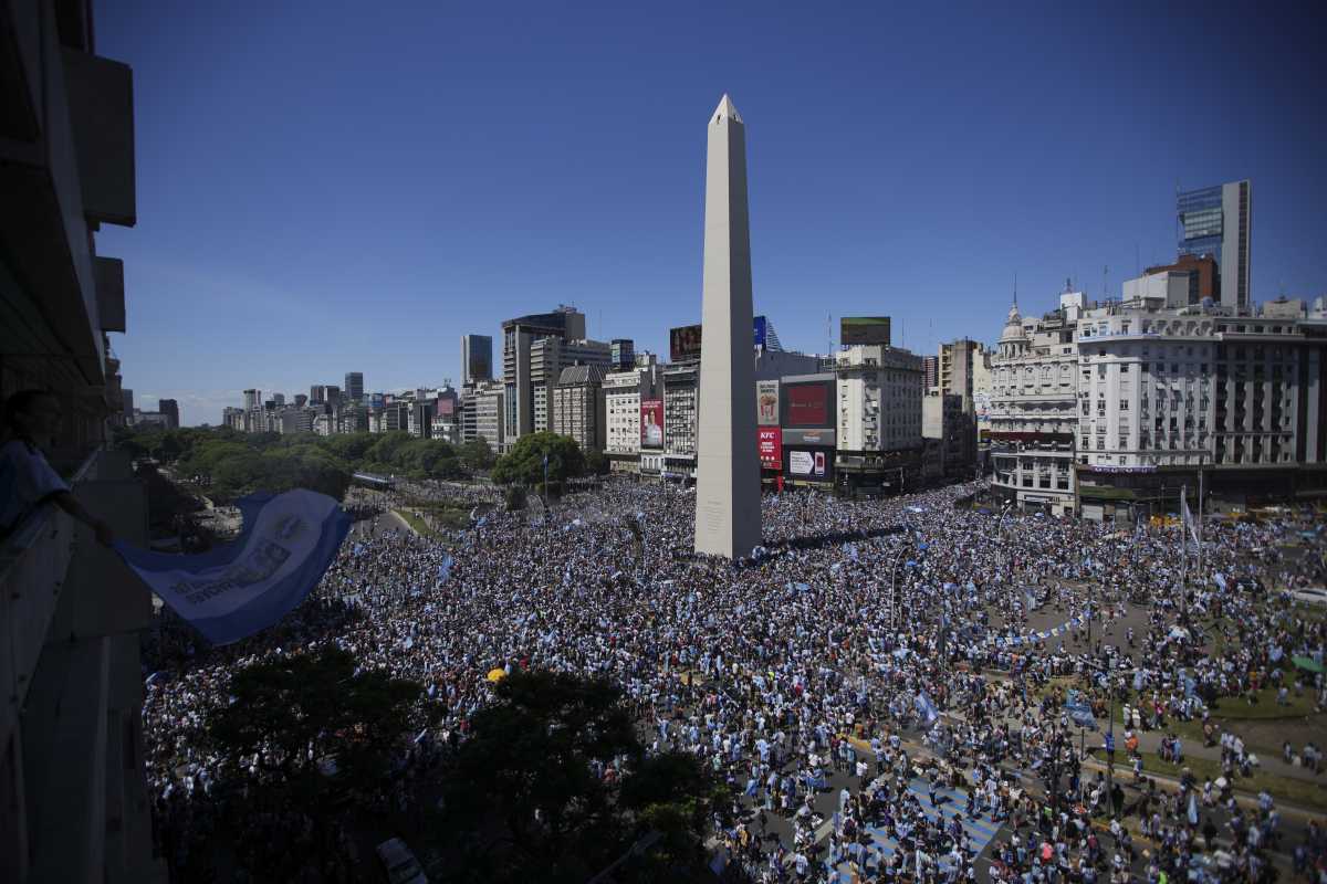 Los festejos de la Selección Argentina se concentrarán en el obelisco. (AP Photo/Matilde Campodonico)