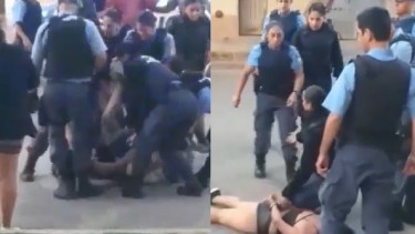 Le tiraron una botella de vidrio a una policía durante Navidad. Foto: Centenario Digital. 