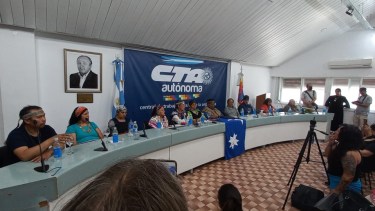 En una conferencia de la CTA, la delegación pidió una audiencia con el presidente o la vicepresidenta. Foto: gentileza