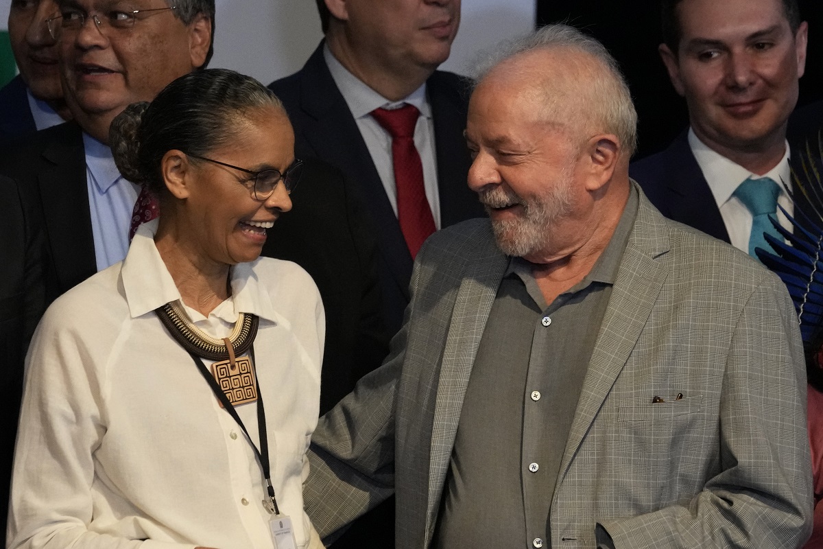 Lula y Marina Silva. la futura ministra de Medio Ambiente.