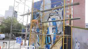 Terminaron el mural de Messi en el centro de Neuquén y así quedó