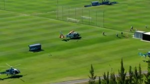 Con un regreso en helicóptero terminó la caravana de Messi y los campeones del mundo