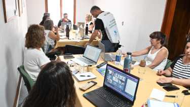 La conducción de la Unter, que encabeza Silvana Inostroza, reunió al Plenario de Secretarios Generales. Foto: Marcelo Ochoa.