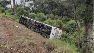 Siete muertos, cinco de ellos argentinos, al caer un ómnibus en un barranco en Brasil